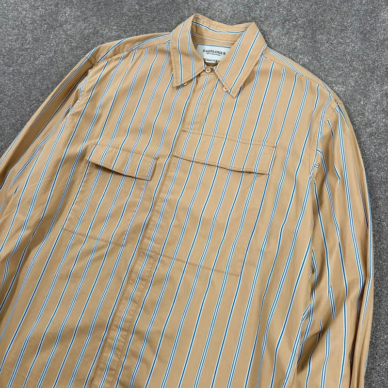 Eastlogue Asymmetric Stripe Utility Shirt Yellow M