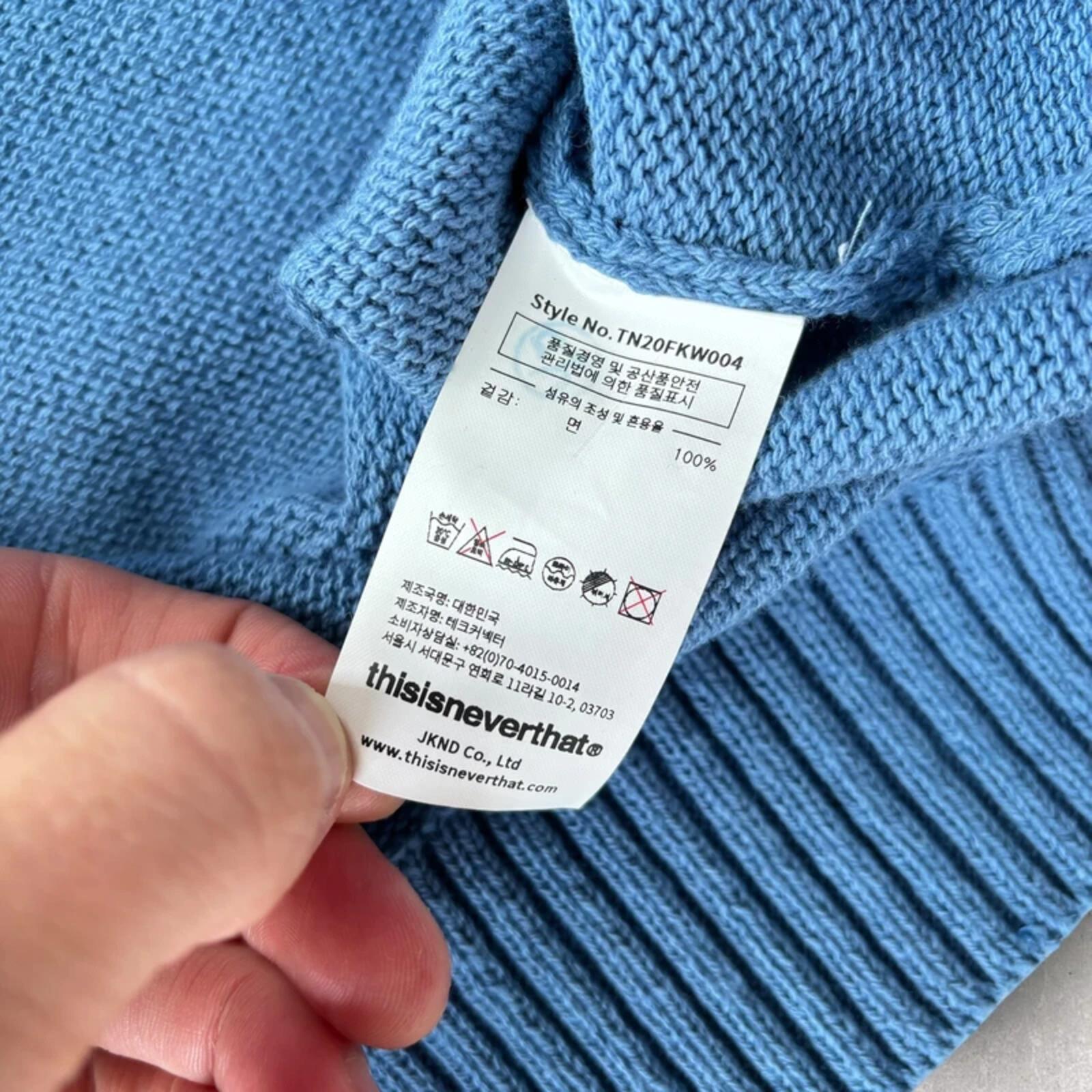 Thisisneverthat Spellout Knit Sweater Blue L